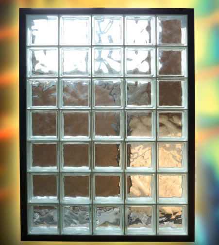 Black Powder Coated Frame Glass Block